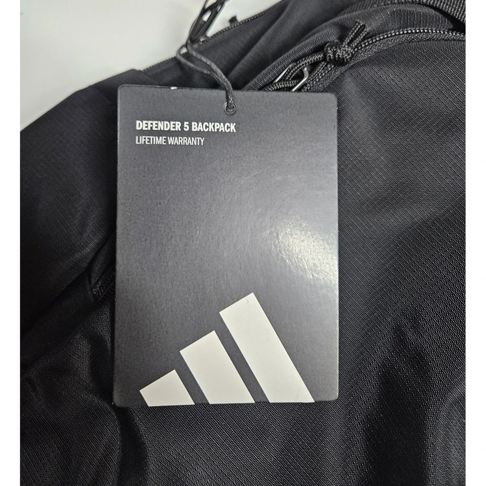 Adidas Black Defender 5 Backpack Laptop Gym School Bag New